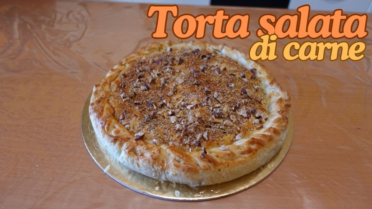 Torta di pasta sfoglia ripiena di carne macinata - Ricetta ottima per pic nic