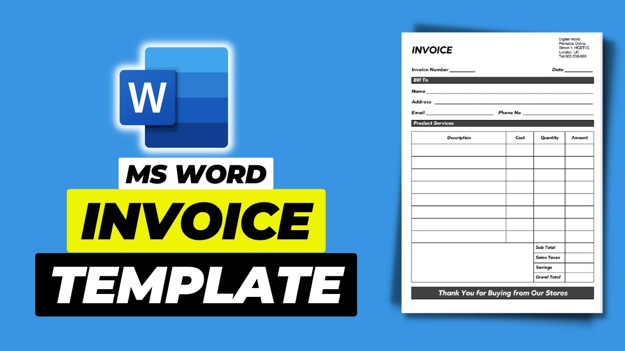 How To Make Editable Invoice Template In Word YouTube
