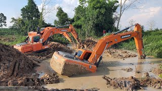 พระเอกมาช่วยแล้วเจ้าส้มลาย ภารกิจกู้ Doosan ติดหล่มคู่ Excavator Ep3