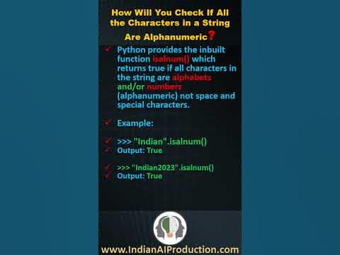 #26 How Will You Check If All the Characters in a String Are ...