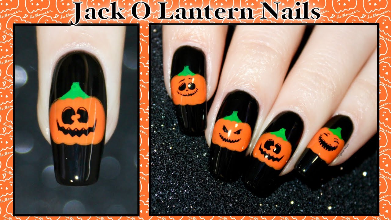 Jack-O-Lantern Nails 🎃 || Scary & Easy Halloween Nail Art 2023 || Deyanira Morales Nail_Art ...