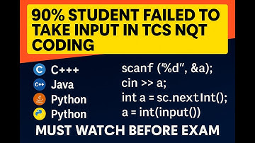 90% Students Failed to Take Input in TCS NQT Coding | One-Liner Array Input in C, C++, Java, Python