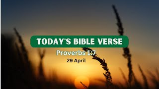 Todays bible verse with explanation Proverbs 1:7