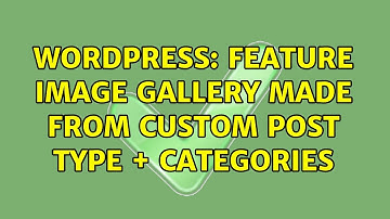 Wordpress: Feature image Gallery made from Custom Post type + Categories