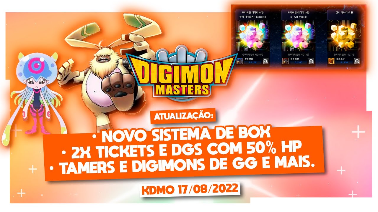 Atualização KDMO 17/08/2022 - Novo sistema de sorte, Digimons e