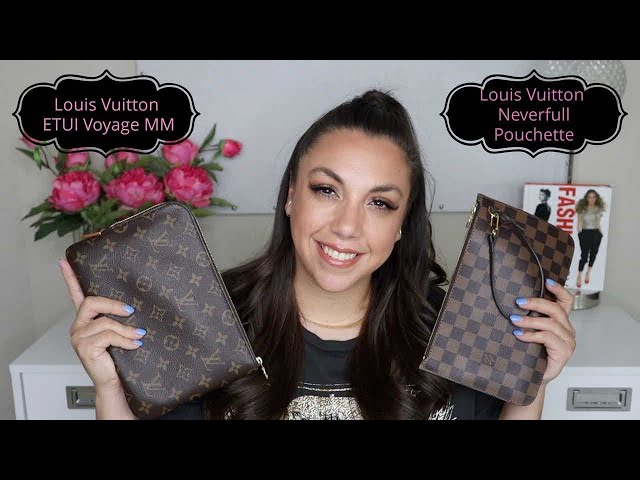 LOUIS VUITTON NEVERFULL POUCHETTE VS ETUI VOYAGE MM!! WHICH IS BETTER?? 