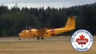 RCAF Buffalo take-off with visible prop vortices