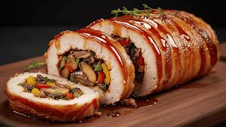 Cette recette a surpris tous les invités au dîner de Noël !  Longe de porc farcie et juteuse, envelo