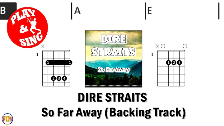 DIRE STRAITS - So Far Away • Backing Track | Scrolling Guitar Chords & Lyrics