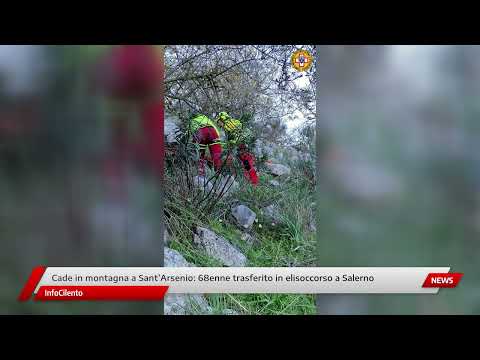 Cade in montagna a Sant'Arsenio: 68enne trasferito in elisoccorso a Salerno