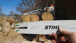 Psy Ko Stihl ms201TC. Not Much Slower With a 24 Bar & Big Kid Chain.