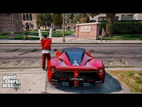GTA 5 REAL LIFE MOD#91-DRIVING TO COLLEGE IN A LAFERRARI