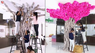 Tree making  with pink leaf #tree #making #diy #leaf #pink