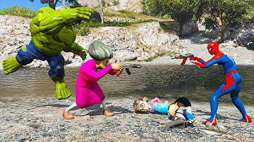 Scary Teacher 3D – Spiderman Rescues Nick and Tani as Hulk Enters Battle - Game Animation