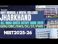 Jharkhand|AIQ Neet Cutoff Rank 2025|Neet 2015-26|Round 1