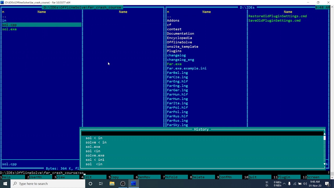 Competitive Programming Setup with Far Manager (tourist setup ...