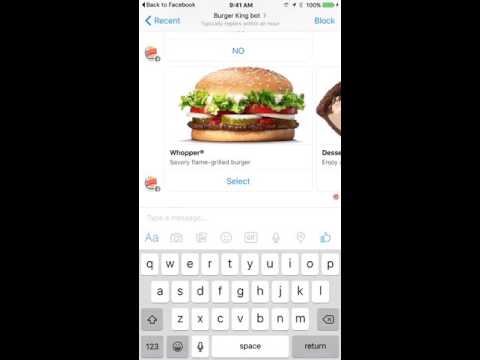 Burger King  Facebook Messenger Bot Demo Video