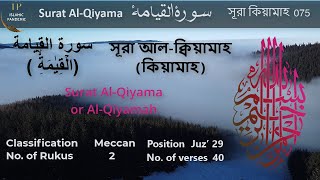 মিষ্টি কন্ঠে সূরা আল - ক্বিয়ামাহ‌ ~~ سورة القيامة ~~ Surat Al - Qiyama By Al - Shatri