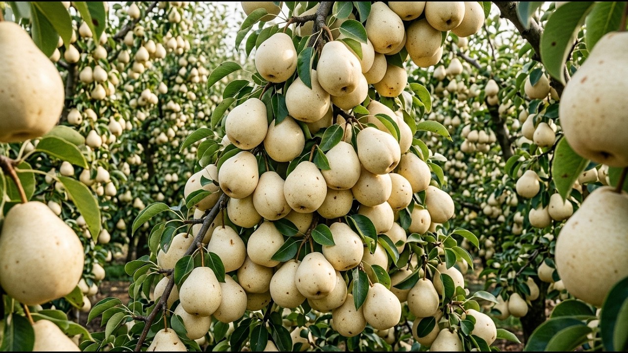 Pear Process From Seedling to GIANT Pears | Full Orchard Growing Process in 4K ASMR ...
