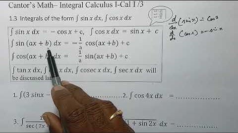 Integral Calculus G1 - Video 1  # Integration is the reverse process of Differentiation method