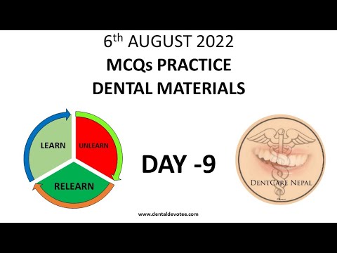 Day 9 - Daily Dental MCQs Dental Materials @Dr. Raman Dhungel, BDS (BPKIHS) @DentCareNepal