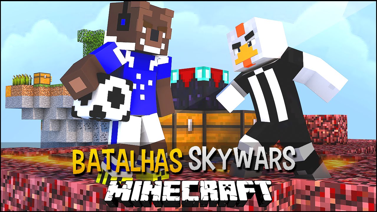Minecraft: Cruzeiro vs Atlético - Batalhas SkyWars server pirata skywars