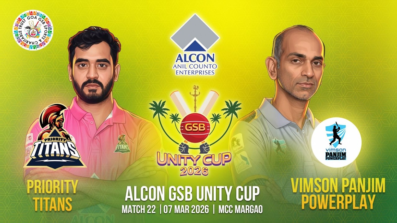 🔴Live | ALCON GSB UNITY CUP 2026 | Priority TItans vs Vimson Panjim Powerplay | Match - 22