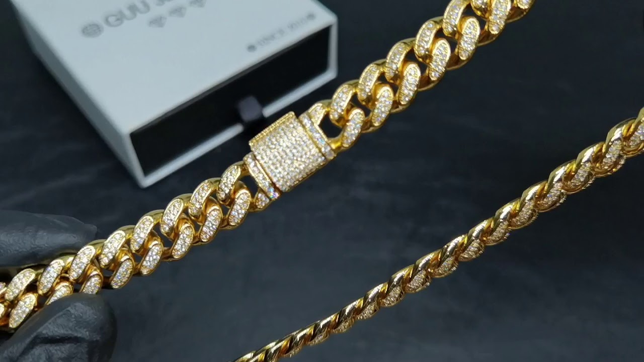 12MM CUBAN CHAIN IN 18K GOLD | Guu Jewelry | Hip Hop Jewelry - YouTube