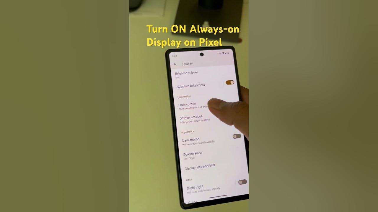 Google Pixel-Turn ON Always-on display #googlepixel googlepixel #pixelphone #googlepixel9 #pixel9