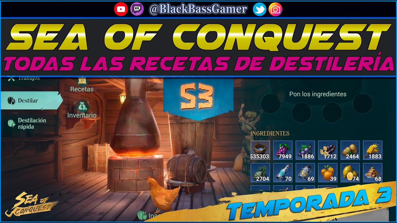 SEA OF CONQUEST Recetas Destilería S3 (Temporada 3) YouTube