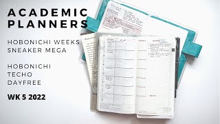 academic plan with me hobonichi weeks mega & hobonichi techo dayfree wk 5 2022 | paperjoyph