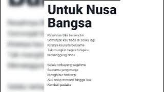 Untuk Nusa Bangsa (lirik)