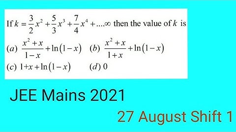 JEE Mains 2021 | JEE Mains Maths | Series  | 27th August Shift 1
