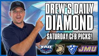 CFB BEST Bets TODAY! Florida Atlantic vs Army | Georgia State vs Jame Madison | Drew's Daily Diamond