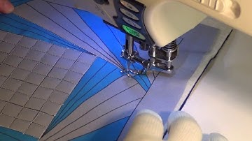 Beginner Machine Quilting Squares and Lines in a Spinning Square Block in Free Motion