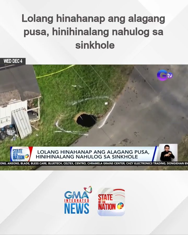 Lolang hinahanap ang alagang pusa, hinihinalang nahulog sa sinkhole | SONA