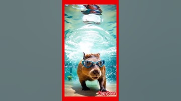 Capybara đeo kính lặn trong hồ nước (Video được mình tạo bằng KLING AI) |#shorts #cute #funny