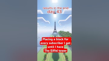 DAY 43 placing a block for every subscriber until i have the eiffel tower #minecraft #sweetpenguin62