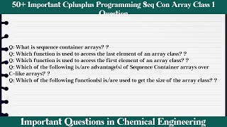 MCQ Questions Cplusplus Programming Seq Con Array Class 1 with Answers