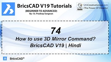 BricsCAD V19 Tutorial 74: How to use 3D Mirror Commands in Bricscad? | Hindi