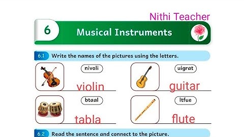 Class 3 malar term 2 unit 6 Musical instruments English work book ans key pg no 77-100 3rd std malar