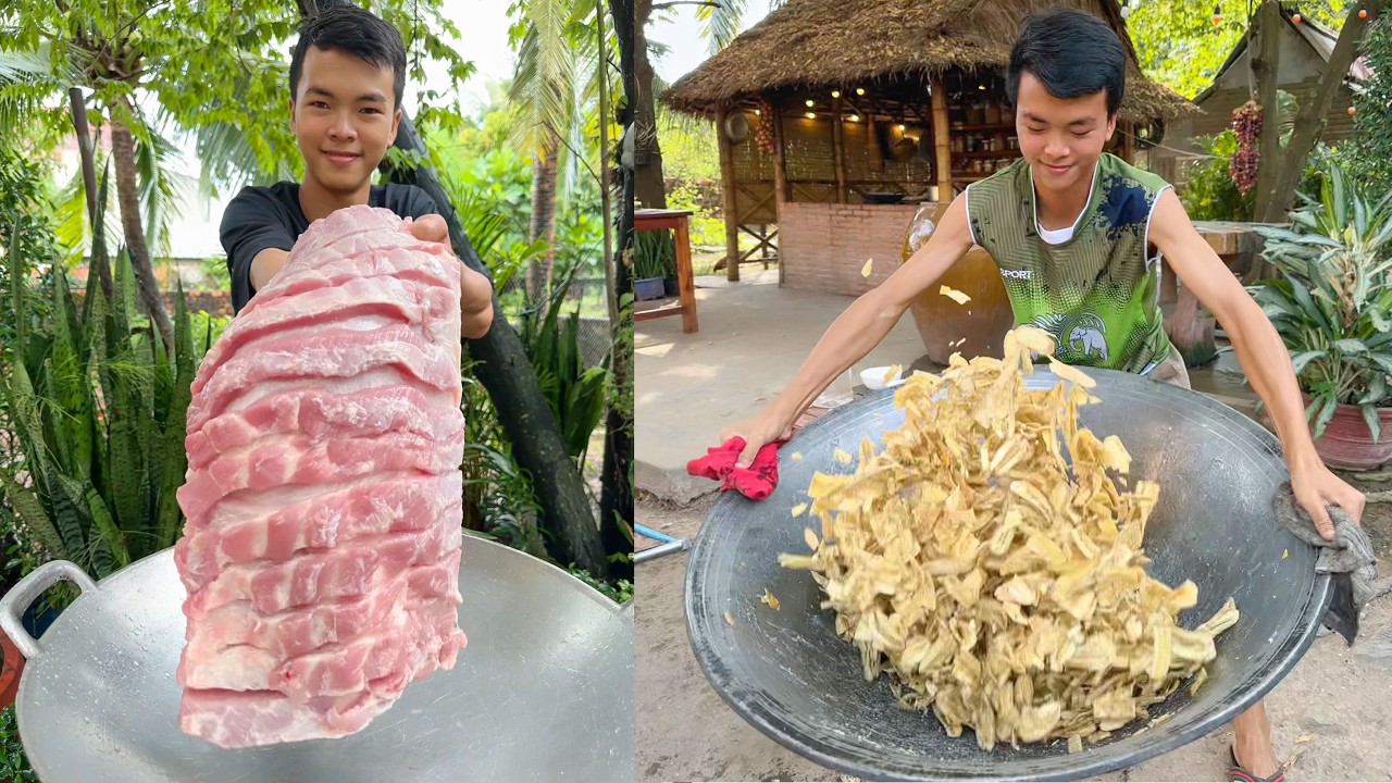 Crispy Pork Belly | Banana Chips | Sausage Cooked Rice | Amazing Cooking Skill