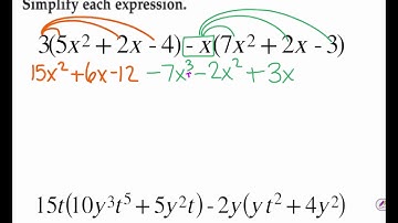 Algebra: 7-6 Multiplying a Polynomial by a Monomial
