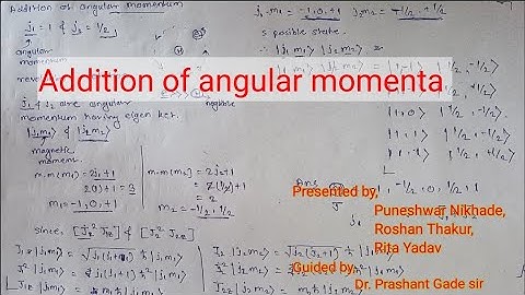 Addition of angular momentum|j1=1,j2=2|find total J| by puneshwar, Rita, Roshan|