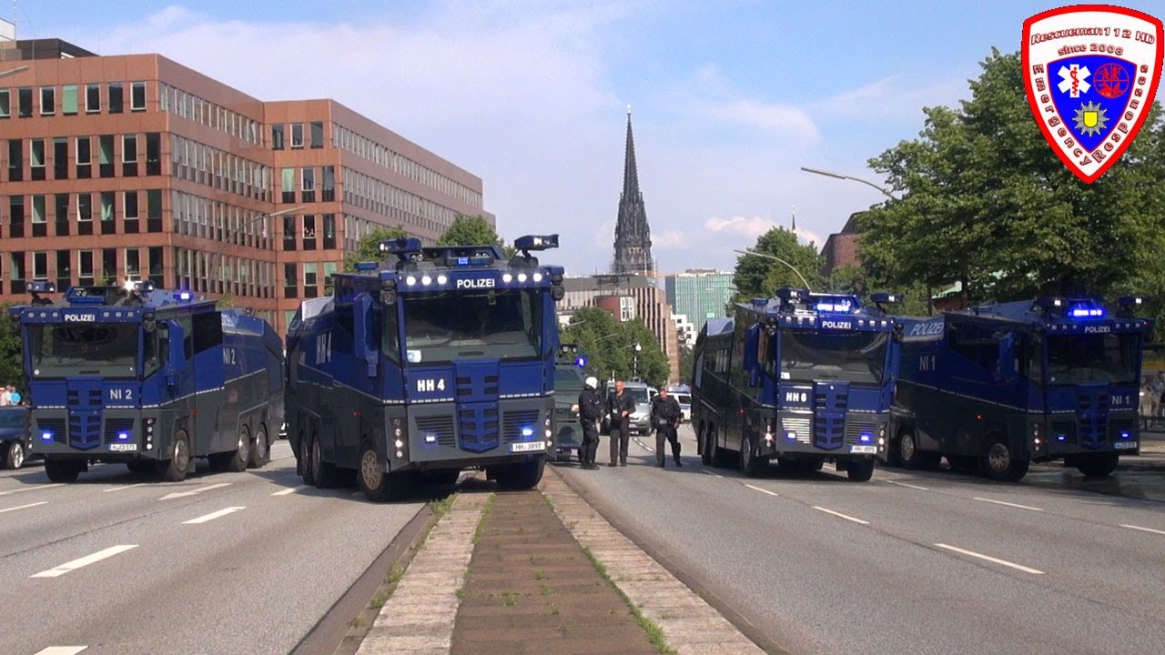 🚨 Wasserwerfer Großeinsatz in Hamburg [Compilation]