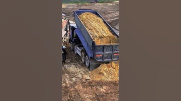 Incredible! dozer pushing sand, Groups Operating Dump truck  Short1378