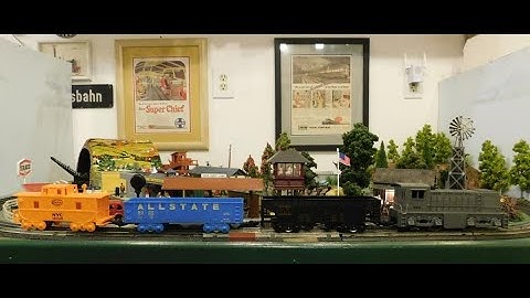 EoT O-27 3-Rail O-Gauge Layout Running Sears Allstate (Marx) Set No. 9623