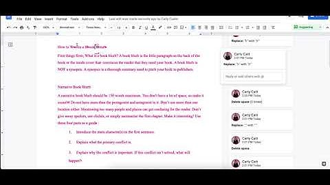 Google Docs Suggesting Mode video