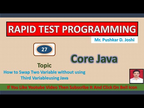 Java Programming || How to Swap Two Value without Third Variable || Joshi Pushkar || Part 27