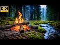Relaxing Forest Campfire ASMR 🔥 Peaceful River & Crackling Fire Sounds for Deep Sleep